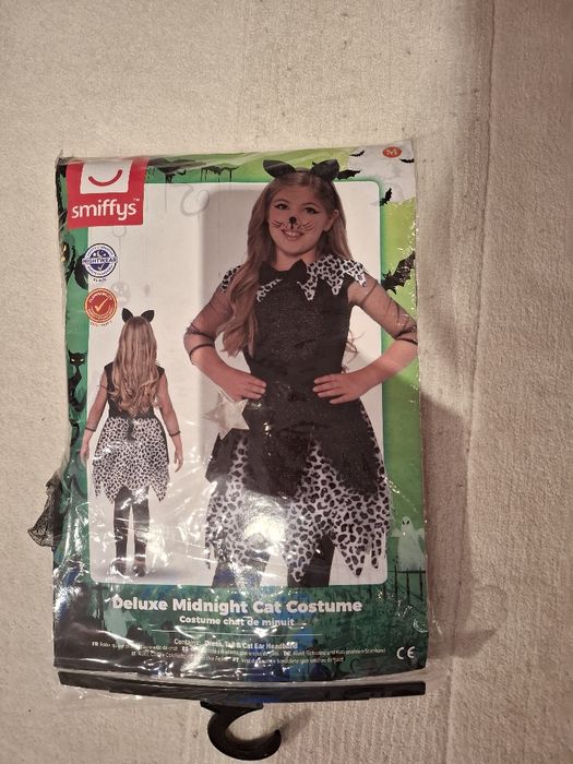Rochie Halloween Midnight Cat fete 7-9 ani