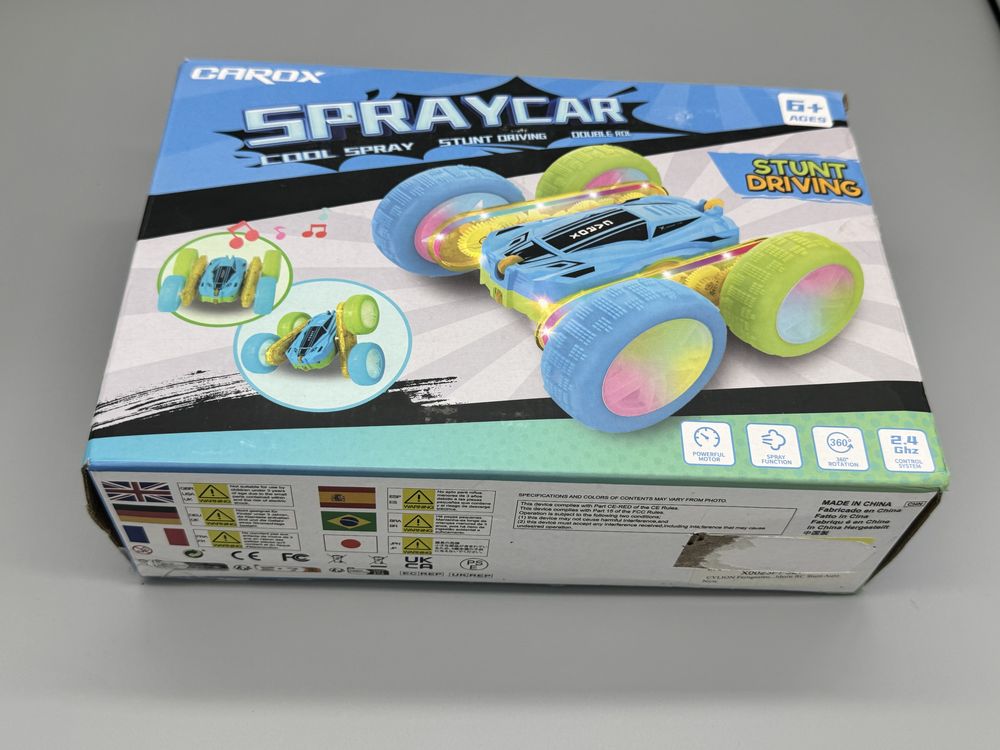 Каскадна количка с дистанционно CAROX SPRAY CAR, светеща, въртяща се
