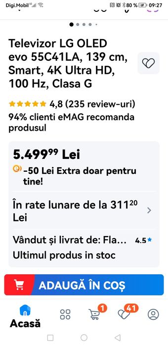 Vand oled lg c4 1la sigilat