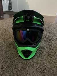 Vand casca full face cu ochelari SHOT moto/downhill marime M