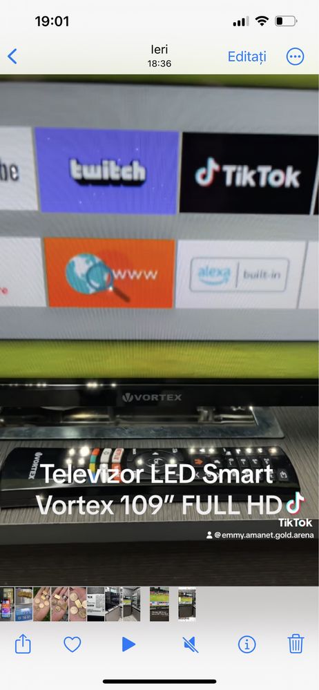 Telelevizor LED Smart Vortex Full HD 109 “! Ca nou