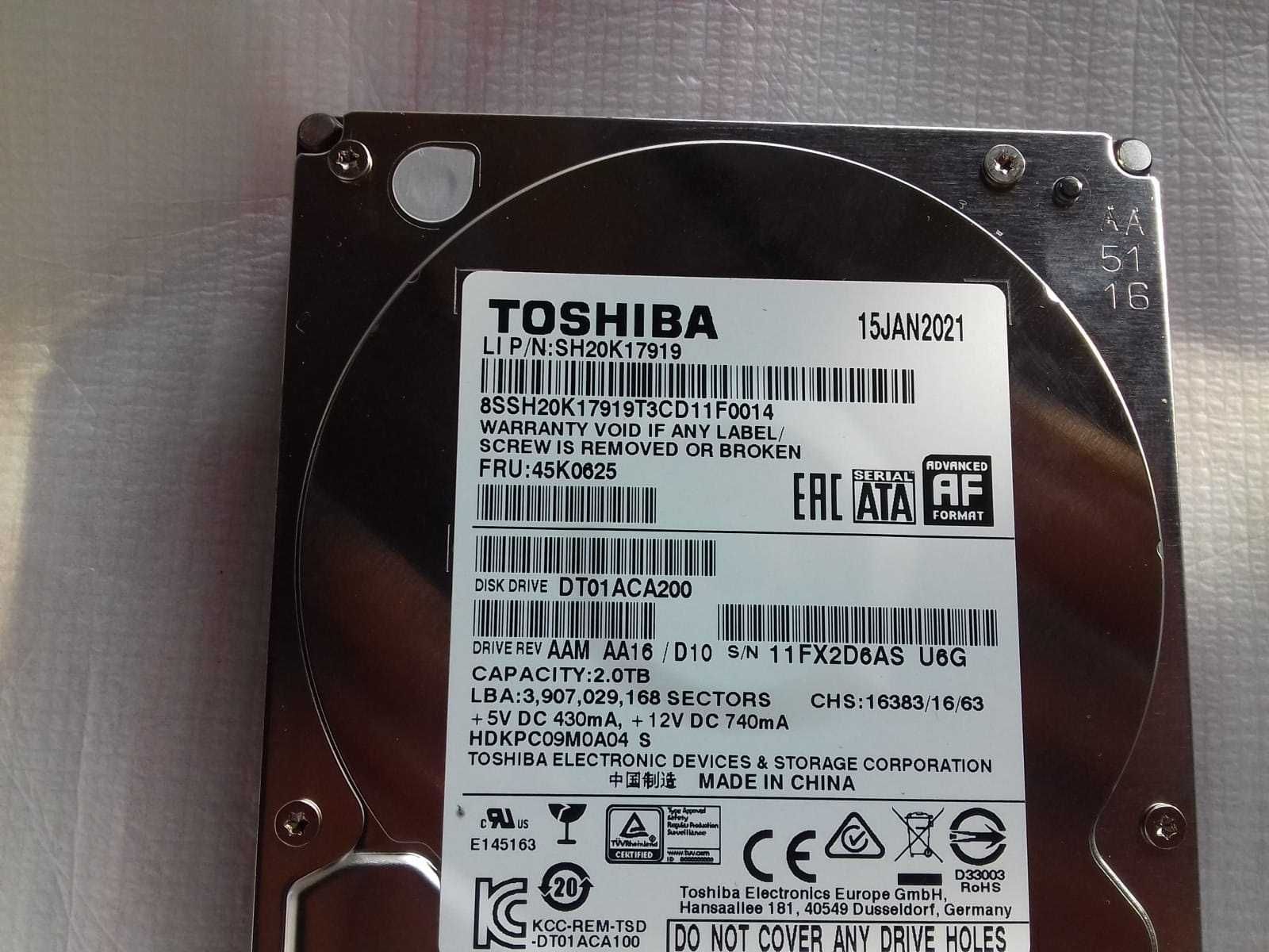 hdd toshiba 2 tb , 7200 rotatii pentru supraveghere video ,nou