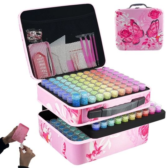 Set LIRUNQIU cutii accesorii Diamond Painting, 239 recipienți + unelte