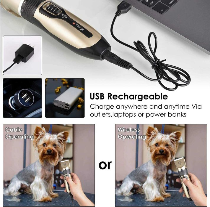 Jomverl тиха ел. машинка за подстригване на кучета, акумулаторна