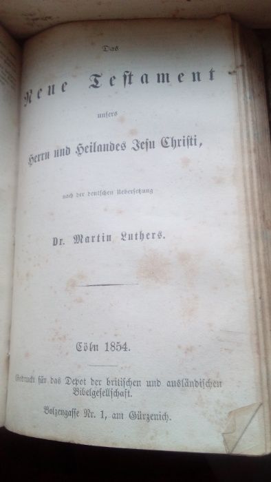 die bibel seilige schrift dr.martin luthers koln 1853