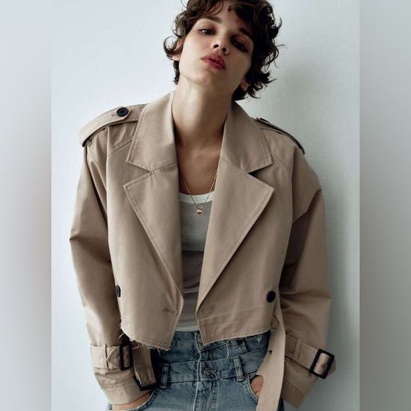 Zara дамски къс тренчкот