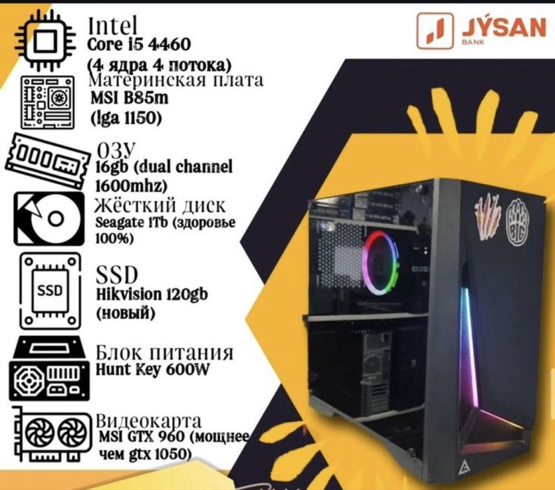 Системный блок и монитор
