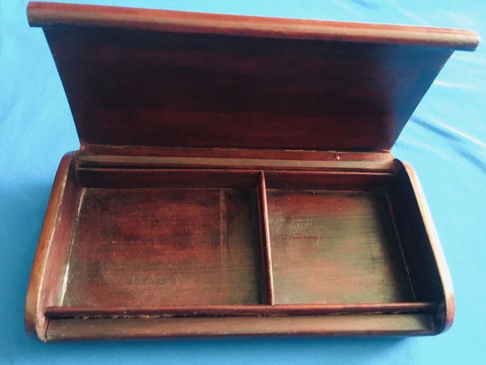 Китайска дървена кутия за бижута със седеф