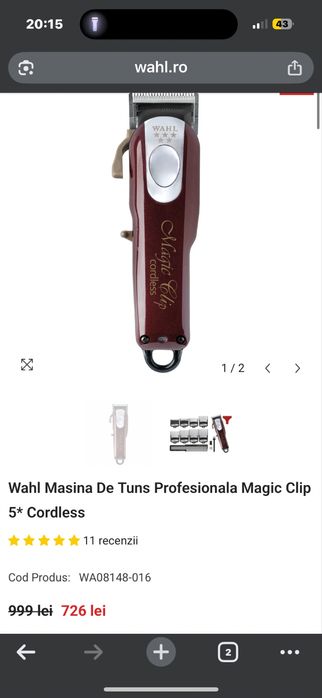 Masina De Tuns Profesionala Wahl Magic Clip 5* Cordless