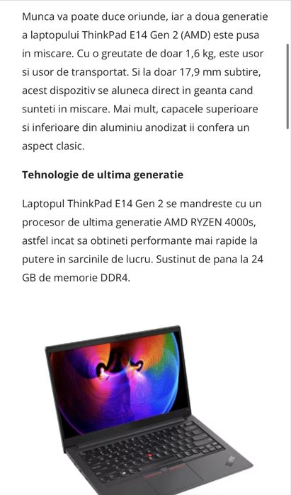 Laptop Lenovo Thinkpad e14 gen 2