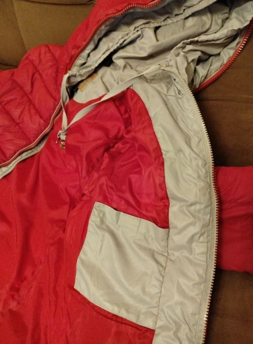 Куртка длинная малиновая красная 48 М