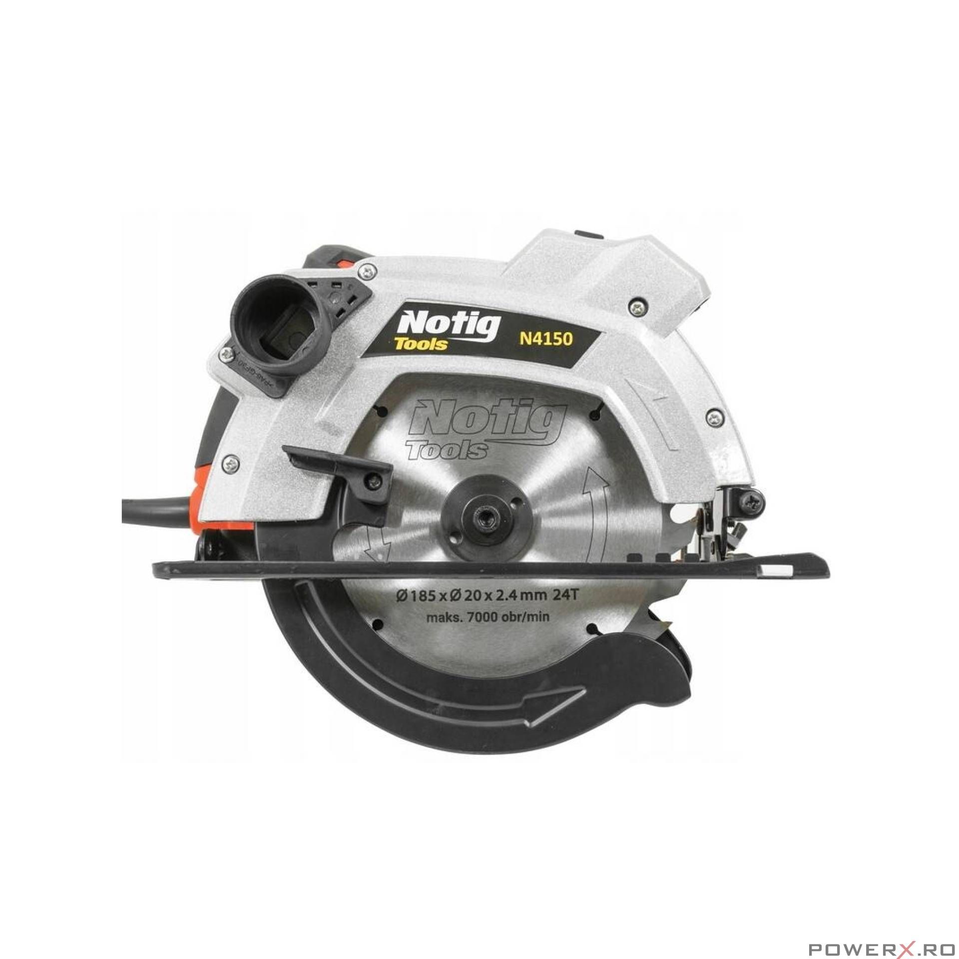 Fierastrau circular de mana cu laser pentru lemn, 230V, 185 mm, 1650