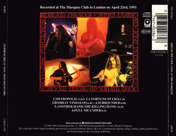 CD Dream Theater - Live at The Marquee 1993