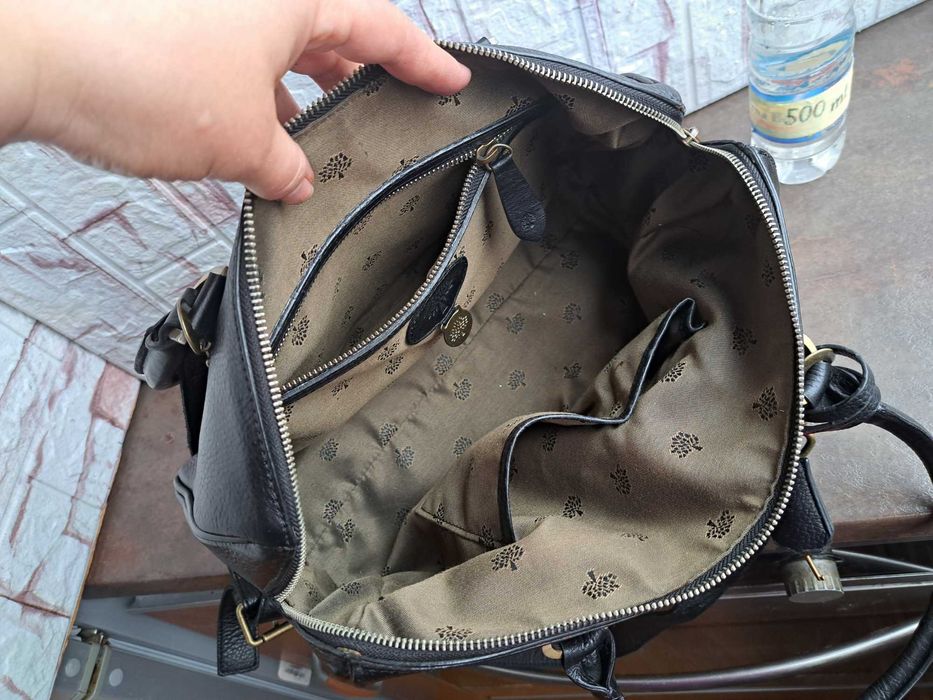 дамска чанта,Mulberry,черна кожена чанта-естествена кожа