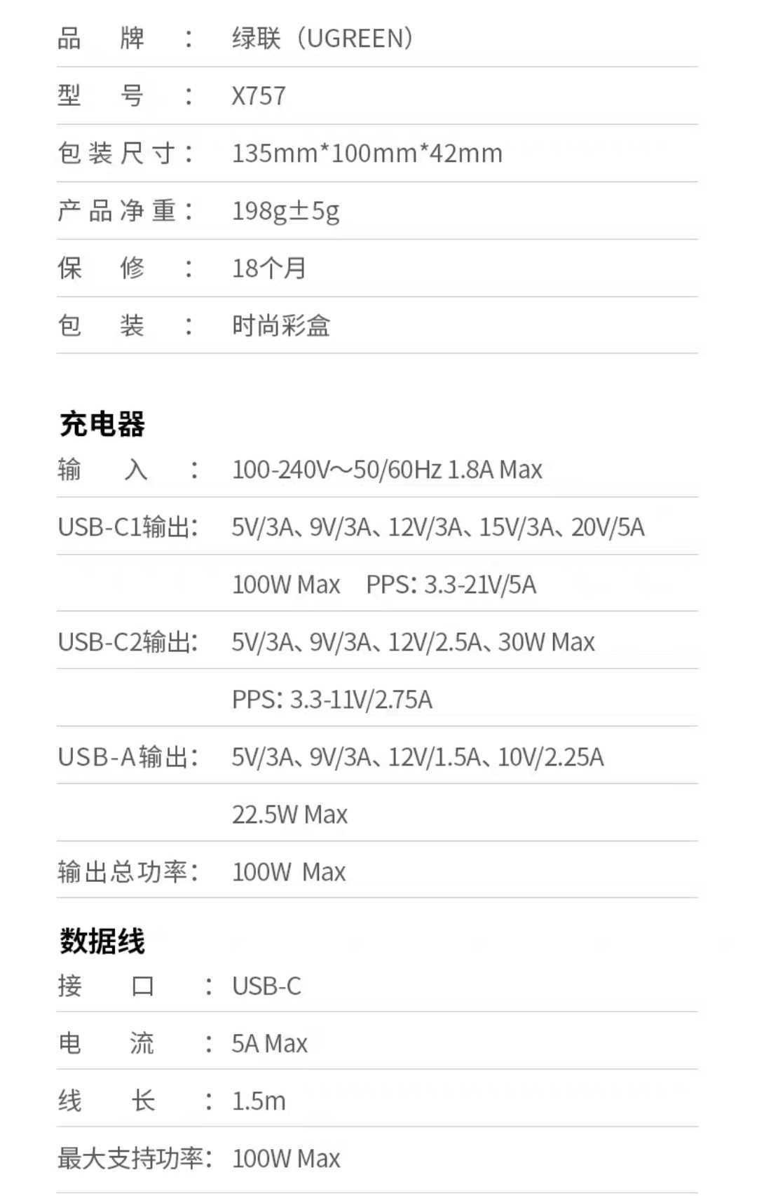 UGREEN X757 Nexode Pro 100W GaN 2C+U For Laptop/Macbook/Ultrabook
