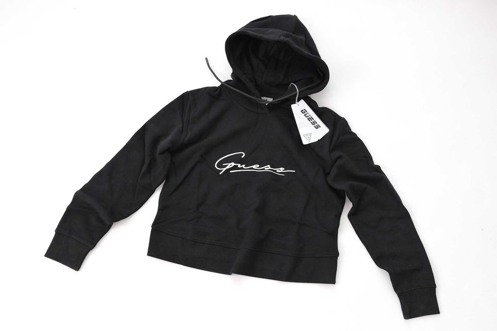 ПРОМО GUESS XS/S/M-Оригинален черен дамски сутчър с качулка
