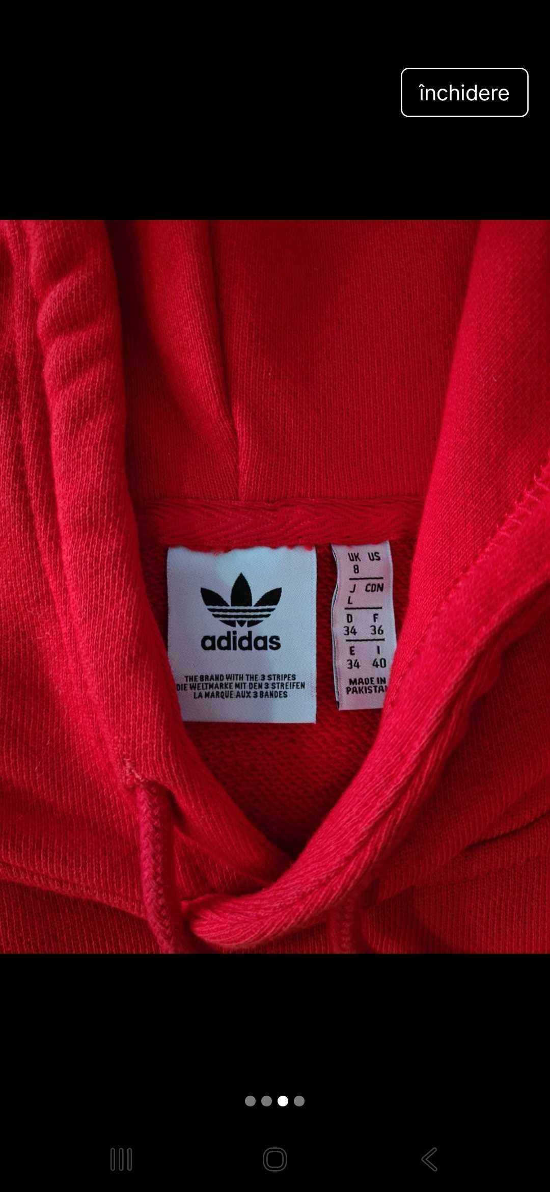 Hanorac unisex rosu Adidas, marimea S