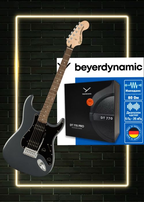 Squier Stratocaster Fingerboard + beyerdynamic DT 770 Pro