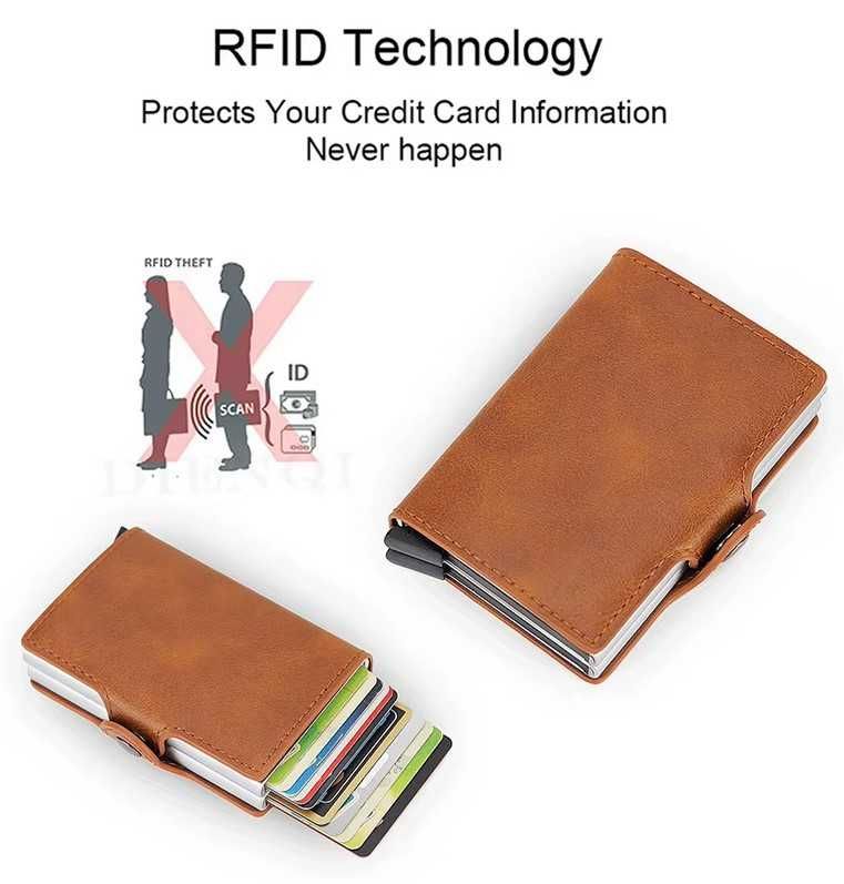 Алуминиев автоматичен картодържач органайзер за карти, Rfid защита