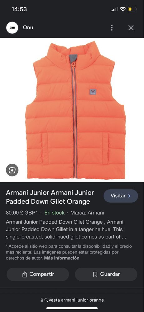 Vesta Armani Copii ca si noua