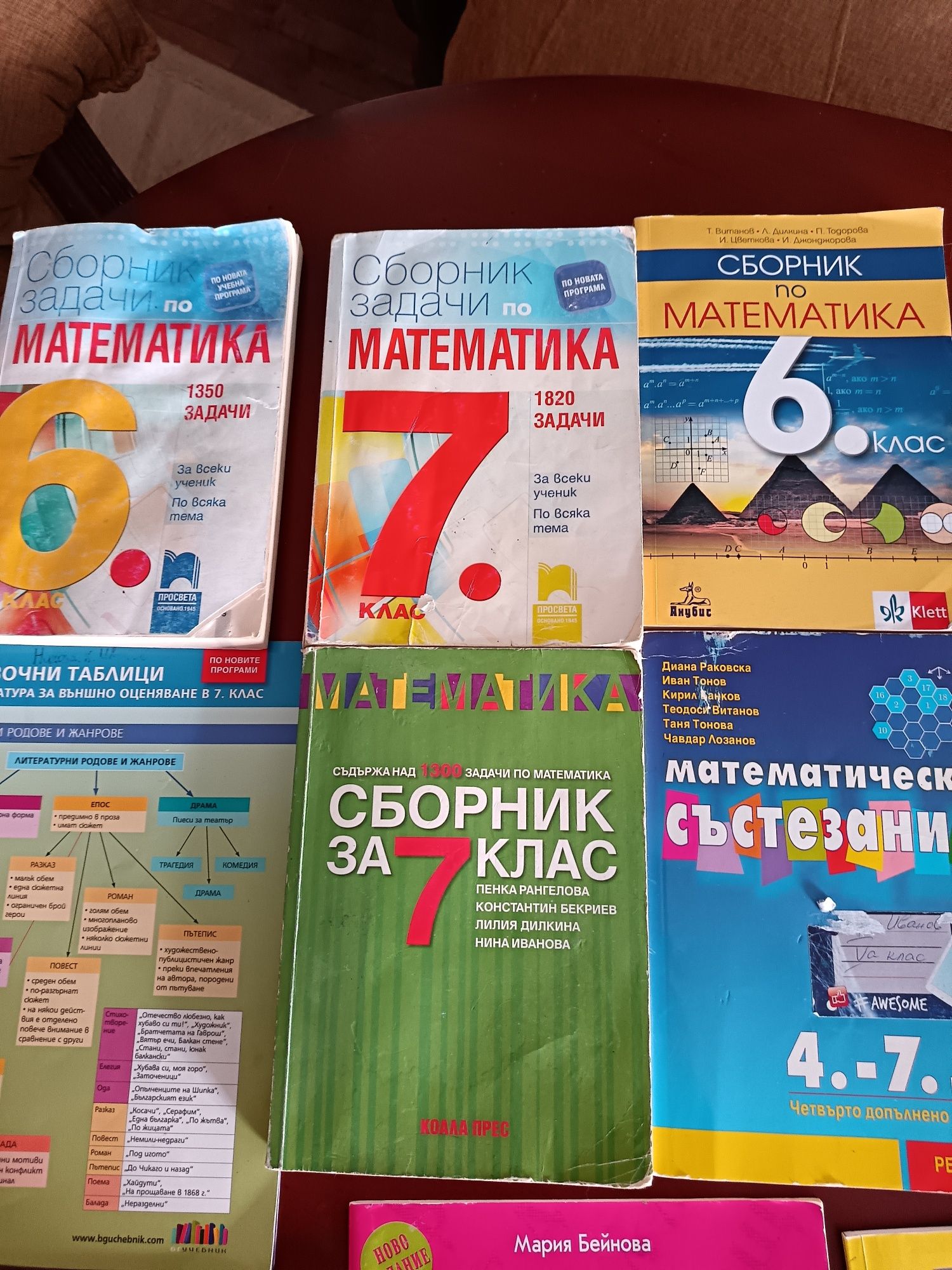 Сборници и помагала по математика и български 5-7 клас