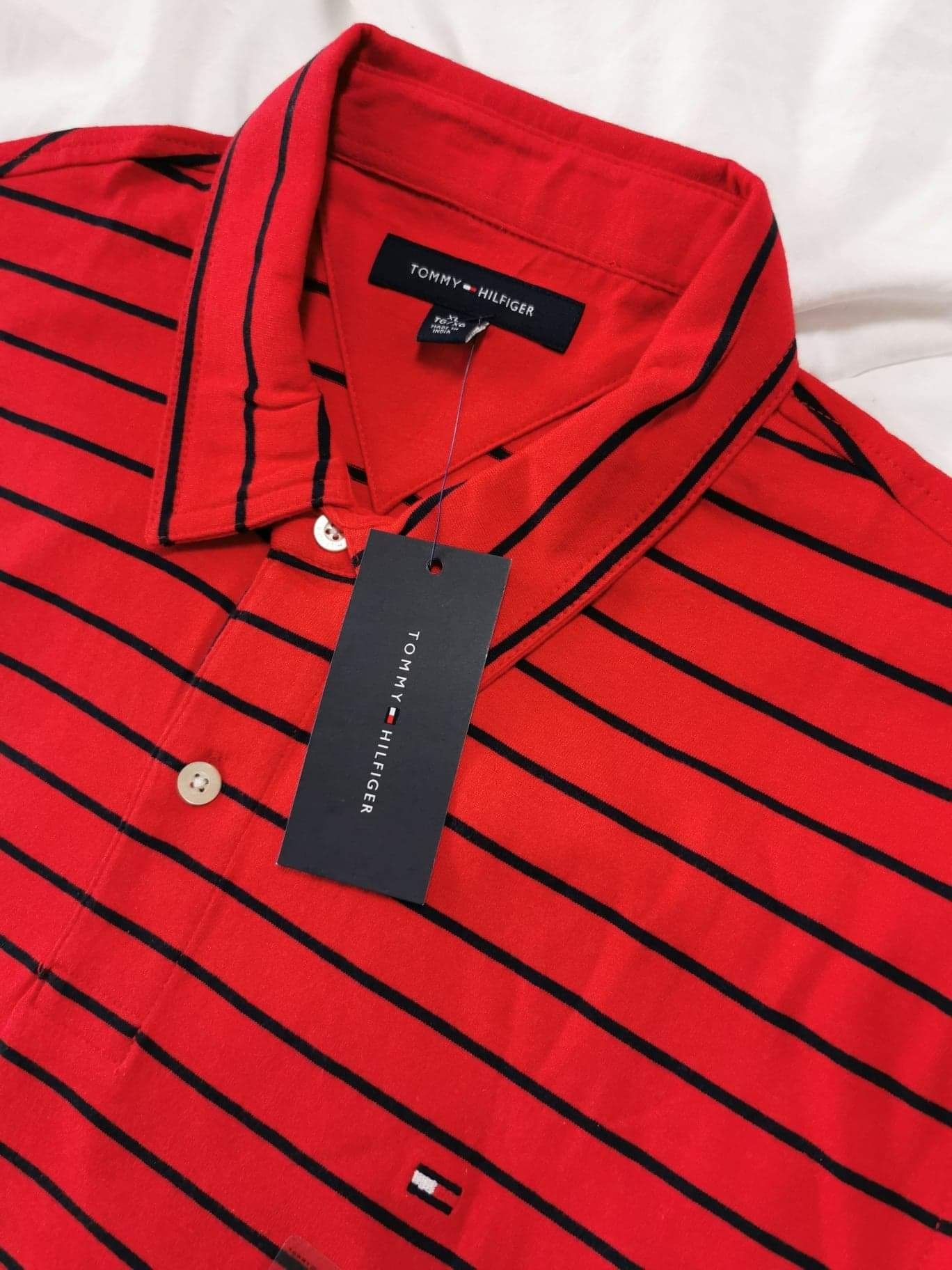 TOMMY HILFIGER - Tricou cu dungi, guler polo