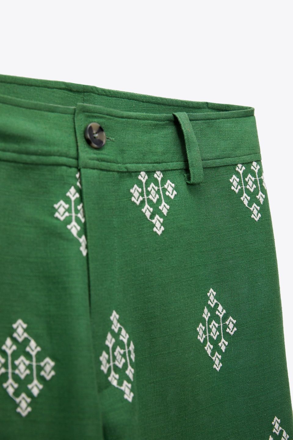 Pantaloni cu brodarie Zara summer edition