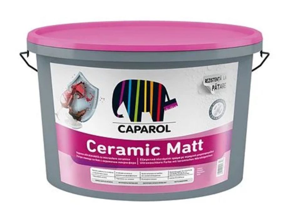 Vopsea ultralavabila interior Caparol Ceramic Matt, alb, 2.5l