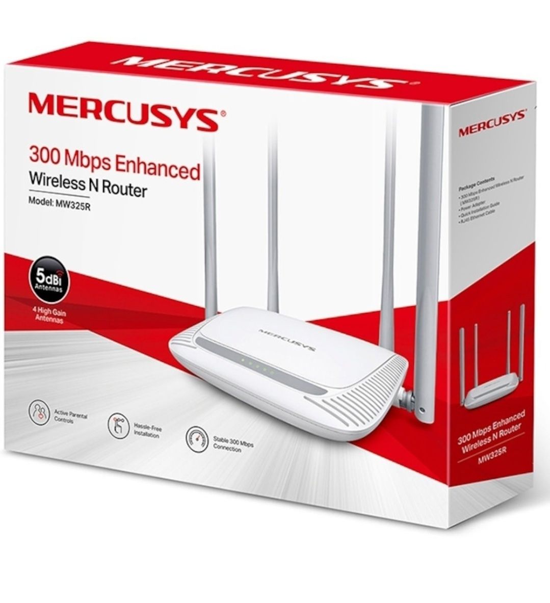 Router wireless Mercusys MW325R, 300Mbps, 4 porturi 10/100Mbps