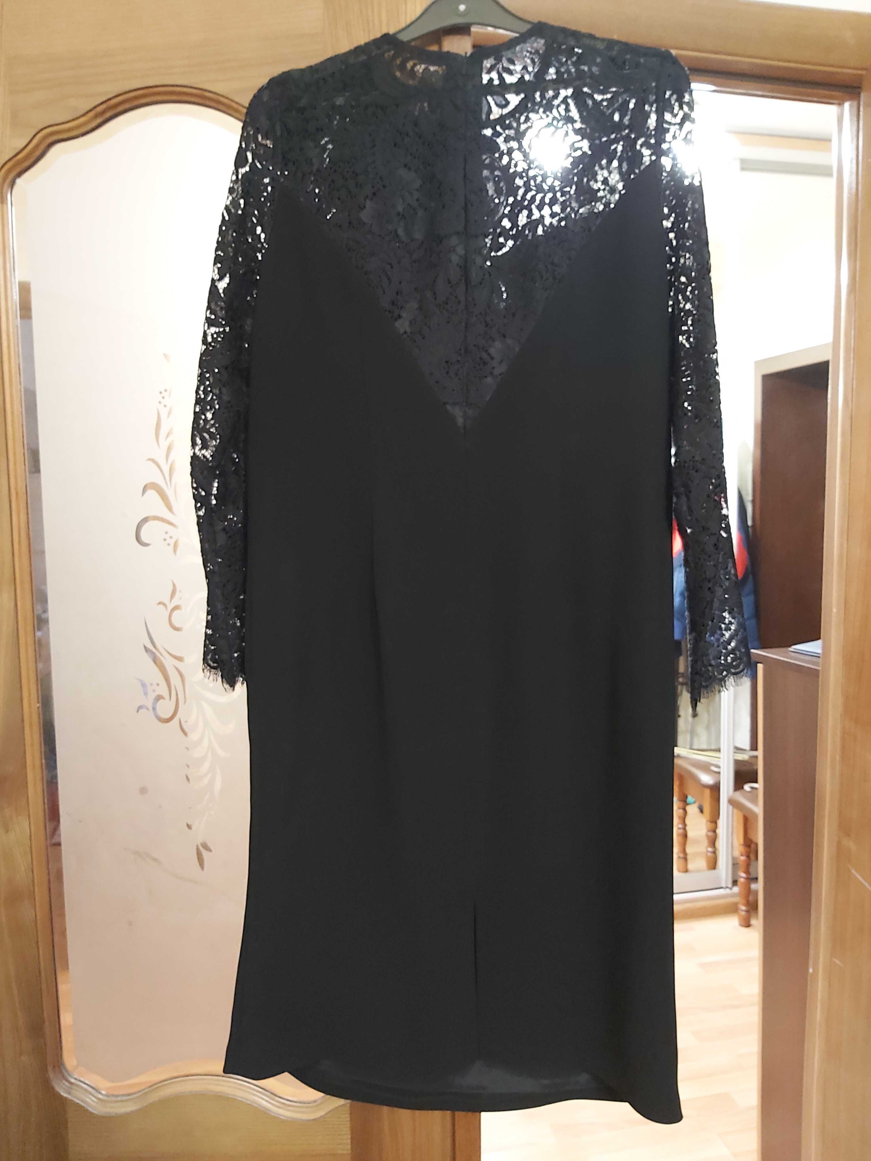 Нарядное вечернее платье комбинированное французским гипюром 48 размер