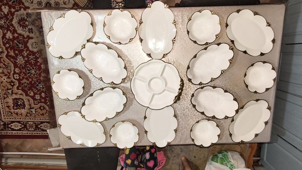 Посуда,фарфор, золото,қыз жасау,предметі,ыдыс,менажница,холодница,