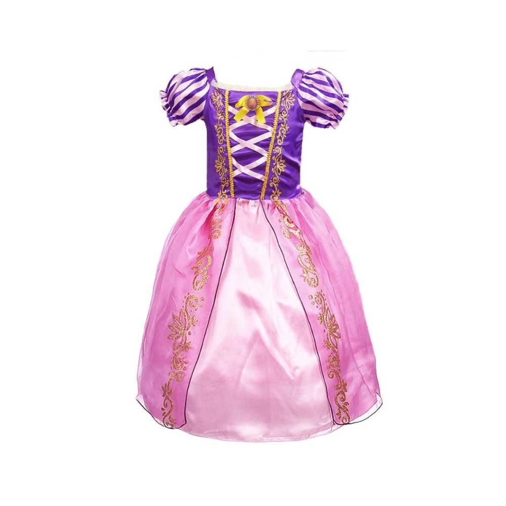 Rochie printesa Rapunzel cu accesorii, coroana si bagheta, 5-8 ani
