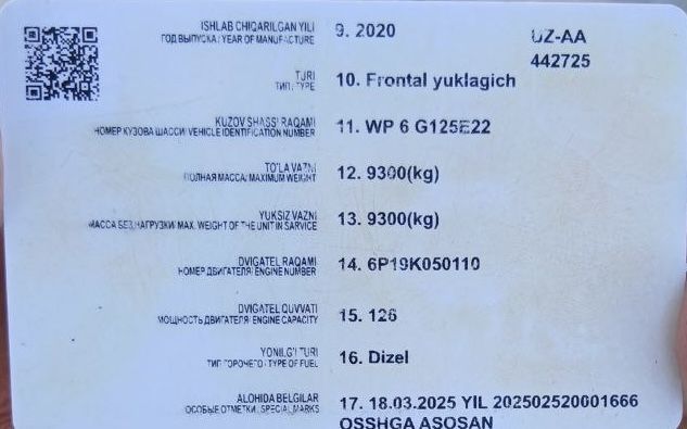 Погрузчик холати идеал, келишилинади