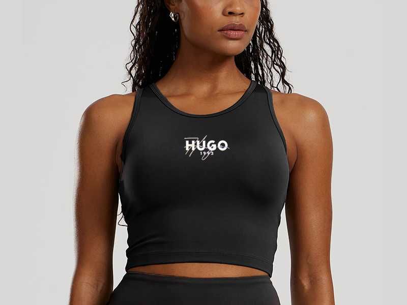 Качествено дамско боди (crop top) Hugo Boss принт