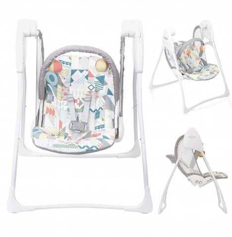 Бебешки шезлонг Graco Baby Delight White/Blue Paintbox