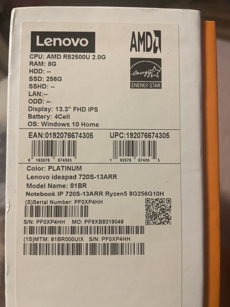 Lenovo ideapad AMD R5 2500U 2.0G