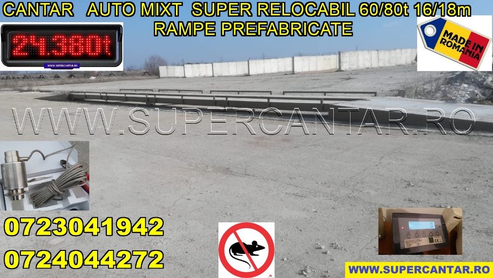 Cantar Auto 60t-80t Nou MIXT 42cm SUPER RELOCABIL