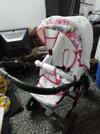 Бебешка количка ARMEL 3в1; цвят: бял/розови цветя
