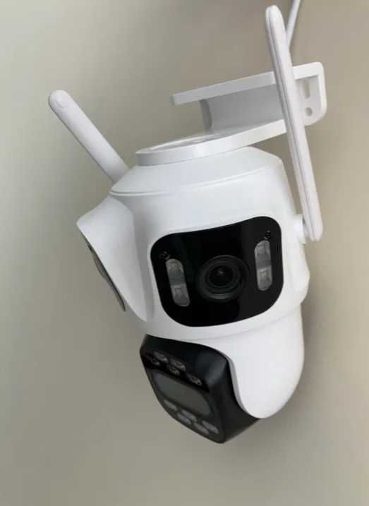P15 Външна ICsee охранителна камера 6K 12MP 3 обектива WiFi Auto Track