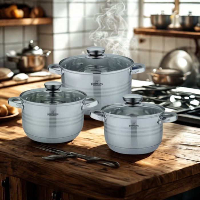 Комплект тенджери от неръждаема стомана 6 части