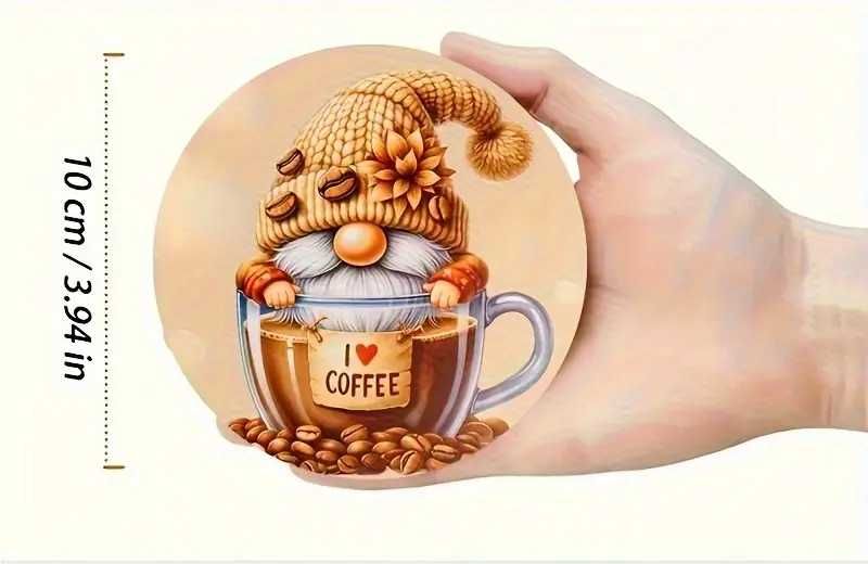 Големи дървени магнитчета за Коледа - гномове