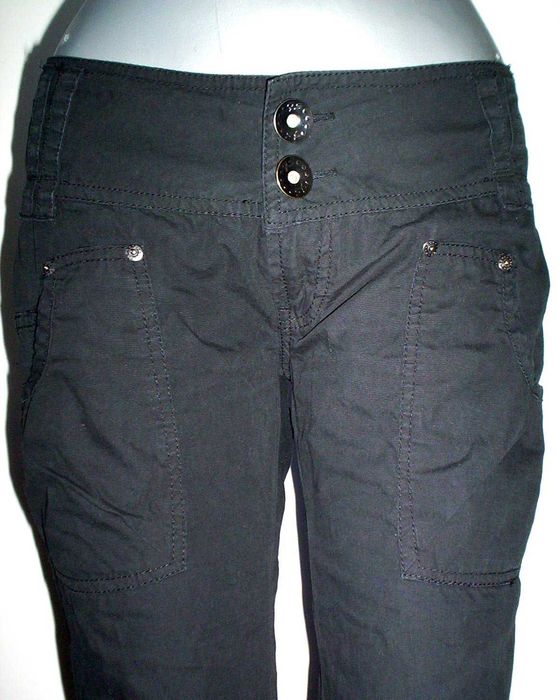Pantaloni pescar negri 3/4 moderni skinny Blug kaki elastici buzunare