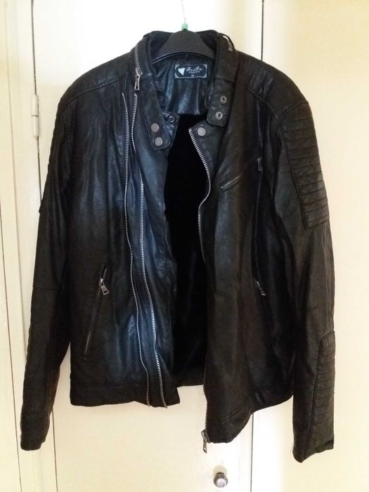 Geaca imblanita, noua, moto piele eco