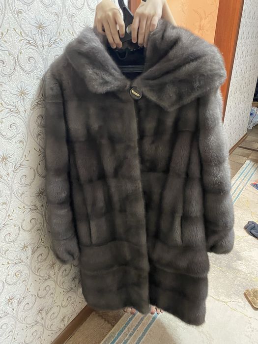 Шуба норковая с капюшоном