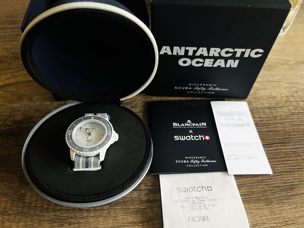 Vand ceas editie limitata Blancpain x Swatch - Antarctic Ocean