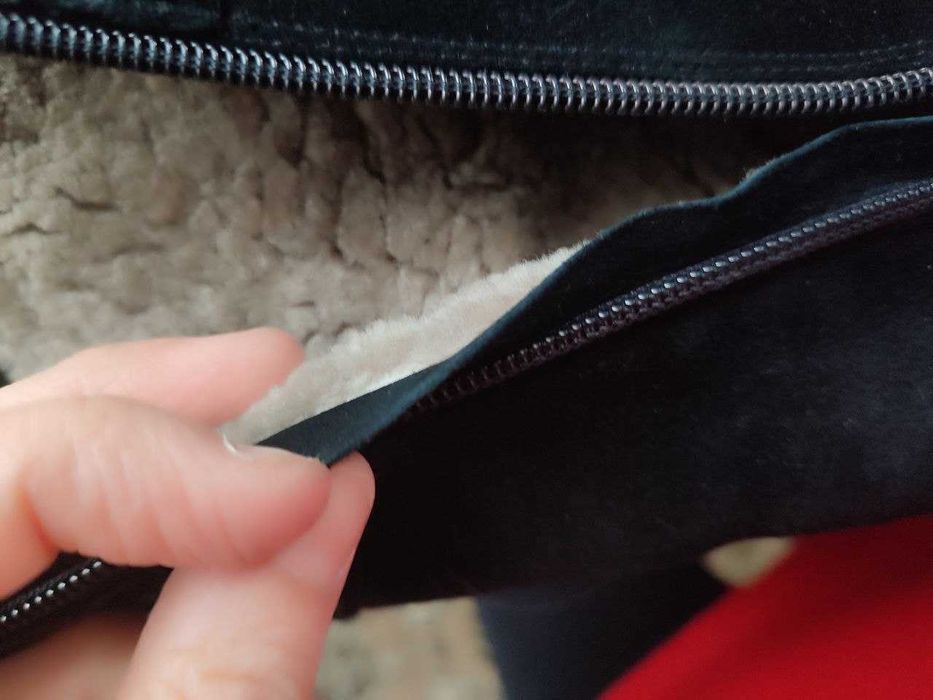 Сапоги из натуральной замши с мехом.