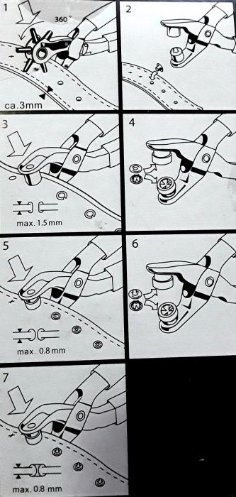 SET 3 CLESTI pentru perforare si fixare CAPSE si BUTONI metalici - NOU