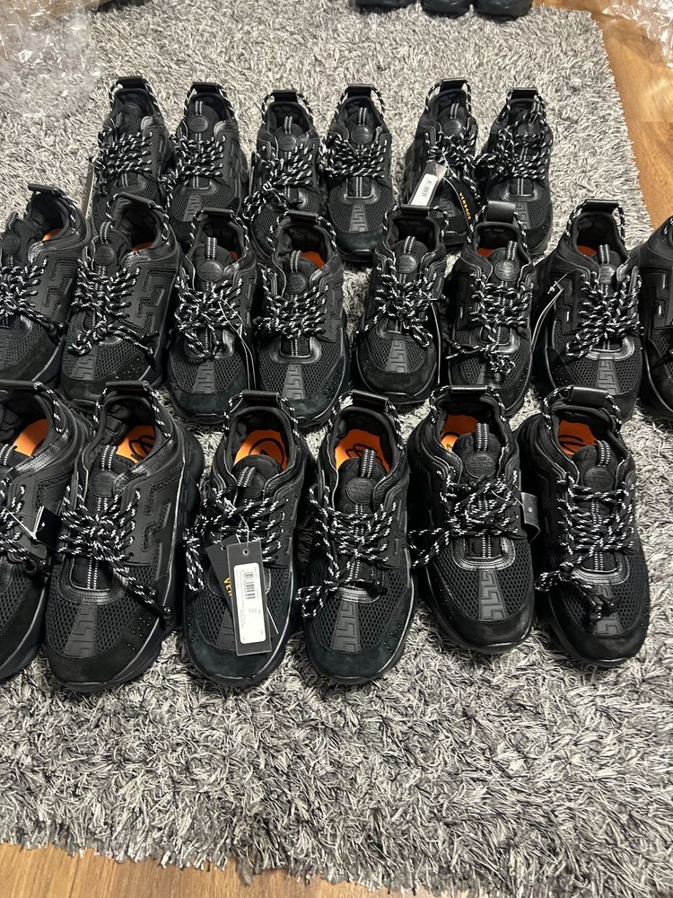 Adidasi Versace Chain Reaction Negrii Black