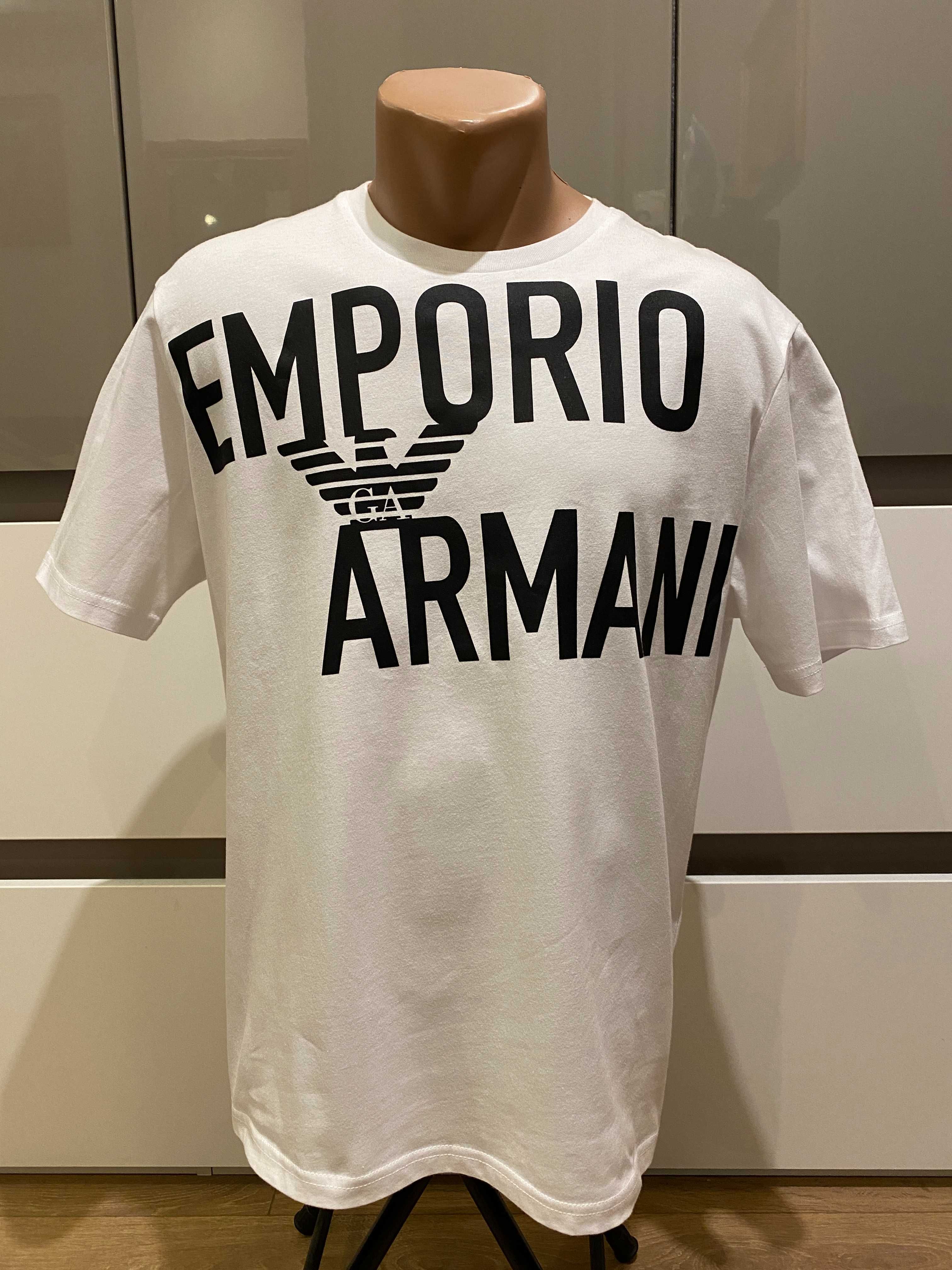 Оригинална тениска EMPORIO ARMANI, бяла, размери: M, XL и XXL
