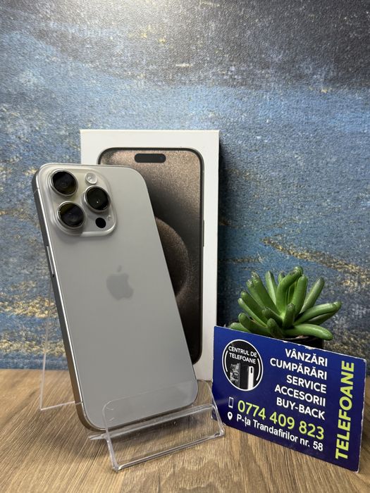 Iphone 15 pro/128gb/2 Ani Garantie Centrul de Telefoane/rate